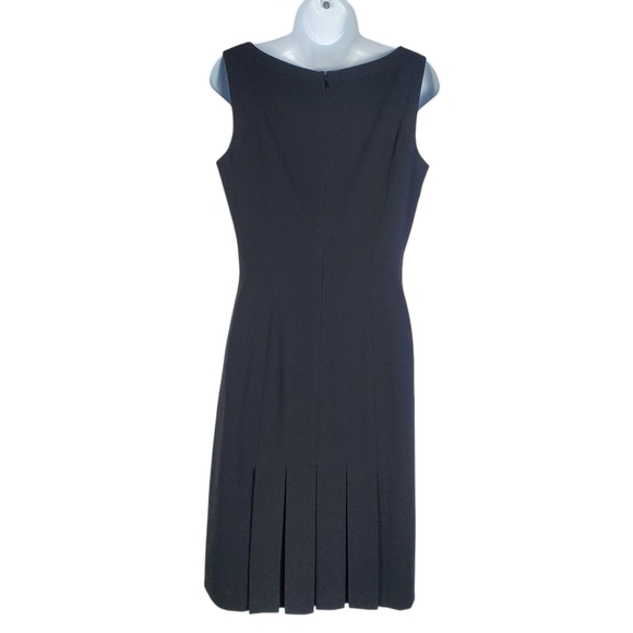 NEW Ann Taylor Sleeveless Little Black Dress Sz 4 LBD V-neck Back Ruffle Career - Picture 3 of 15